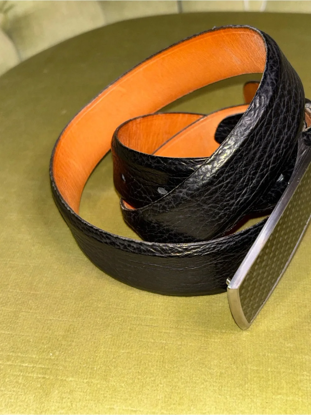 Tom Taylor Customs Men’s Black Sharkskin Belt Size 36